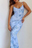 Sexy Vacation Floral Patchwork V Neck Printed Dress Dresses