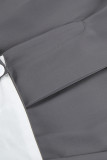 Casual Street Solid Fold Contrast Loose High Waist Wide Leg Patchwork Bottoms