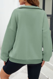 Casual Solid Pocket Zipper Mandarin Collar Tops