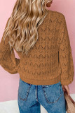Casual Solid Hollowed Out V Neck Outerwear