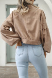 Street Solid Rivets Turndown Collar Outerwear