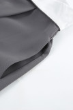 Casual Street Solid Fold Contrast Loose High Waist Wide Leg Patchwork Bottoms