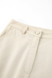 Casual British Style Solid Buttons V Neck Sleeveless Two Pieces