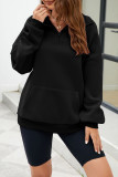 Casual Solid Pocket Zipper Mandarin Collar Tops