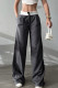 Casual Street Solid Fold Contrast Loose High Waist Wide Leg Patchwork Bottoms