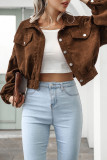 Street Solid Rivets Turndown Collar Outerwear