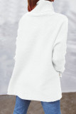 Casual Solid Slit Turtleneck Tops