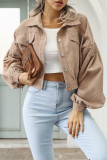 Street Solid Rivets Turndown Collar Outerwear