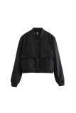 Casual Solid Pocket Buttons Mandarin Collar Outerwear