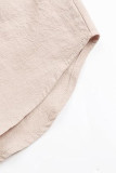 Work Simplicity Solid Buckle Turndown Collar Shirt Dress Dresses