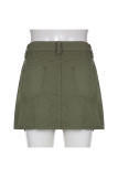 Sexy Casual Solid Pocket Regular Straight Patchwork Bottoms