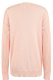 Casual Solid Hollowed Out V Neck Tops