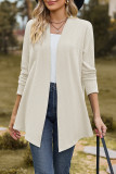 Casual Solid Patchwork V Neck Outerwear
