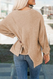 Casual Patchwork Contrast O Neck Tops