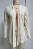Casual Solid Patchwork V Neck Outerwear