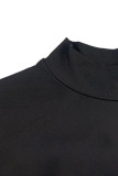 Sexy Solid Backless Half A Turtleneck Wrapped Skirt Dresses