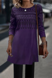 Casual Geometric Printing O Neck A Line Dresses