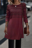 Casual Geometric Printing O Neck A Line Dresses