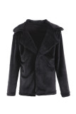 Casual Solid Patchwork Turndown Collar Outerwear