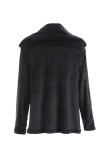 Casual Solid Patchwork Turndown Collar Outerwear
