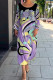 Casual Print Patchwork O Neck A Line Dresses