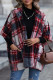 Street British Style Plaid Contrast Hooded Collar Outerwear