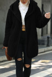 Casual Street Solid Patchwork Draw String Hooded Collar Outerwear