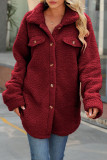 Casual Solid Buckle Turndown Collar Outerwear
