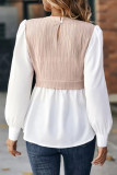 Celebrities Elegant Patchwork Contrast O Neck Tops