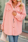 Casual Solid Buckle Turndown Collar Outerwear