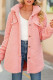 Casual Solid Buckle Turndown Collar Outerwear