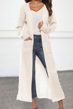 Casual Simplicity Solid Pocket Cardigan Collar Outerwear
