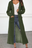 Casual Simplicity Solid Pocket Cardigan Collar Outerwear