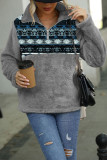 Casual Geometric Printing Turndown Collar Tops
