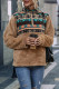 Casual Geometric Printing Turndown Collar Tops