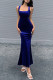 Elegant Solid Backless Square Collar Trumpet Mermaid Dresses