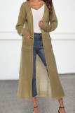 Casual Simplicity Solid Pocket Cardigan Collar Outerwear