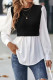 Celebrities Elegant Patchwork Contrast O Neck Tops