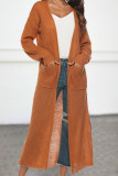 Casual Simplicity Solid Pocket Cardigan Collar Outerwear