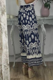 Casual Print Contrast Loose Wide Leg Full Print Bottoms
