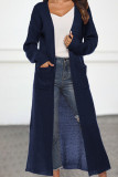 Casual Simplicity Solid Pocket Cardigan Collar Outerwear