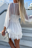 Elegant Solid Fold Mandarin Collar Princess Dresses