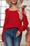 Casual Solid Buttons O Neck Tops