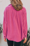 Casual Solid Pocket Turndown Collar Tops