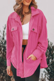 Casual Solid Pocket Turndown Collar Tops