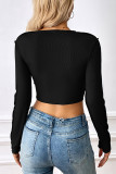 Casual Simplicity Solid Patchwork O Neck Tops