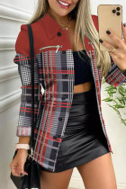 Sweet Geometric Printing Turndown Collar Outerwear