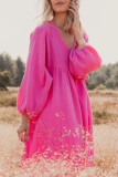 Casual Simplicity Solid Patchwork A Line Dresses