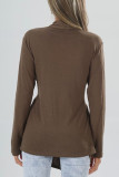 Street Simplicity Solid Bandage V Neck Tops