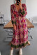 Casual Bohemian Floral Fold V Neck Printed Dress Dresses